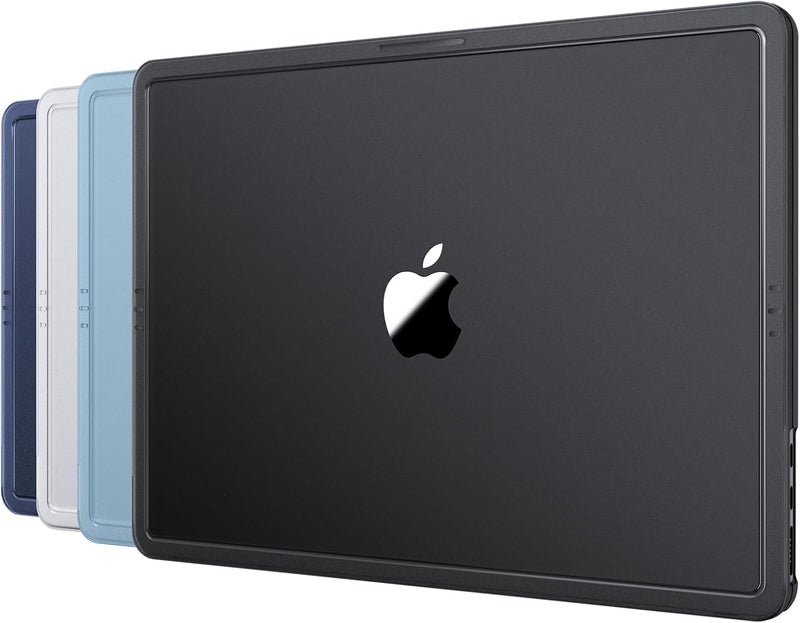 soonjet حافظة CrackGuard لجهاز MacBook Air مقاس 15 بوصة | M4 M3 M2 2025 2024 2023 | ترقية مضادة للتشقق | أنحف، أخف، أقوى | غلاف كمبيوتر محمول صلب | A3241 A3114 A2941 | أسود نبيل شفاف - Image 1